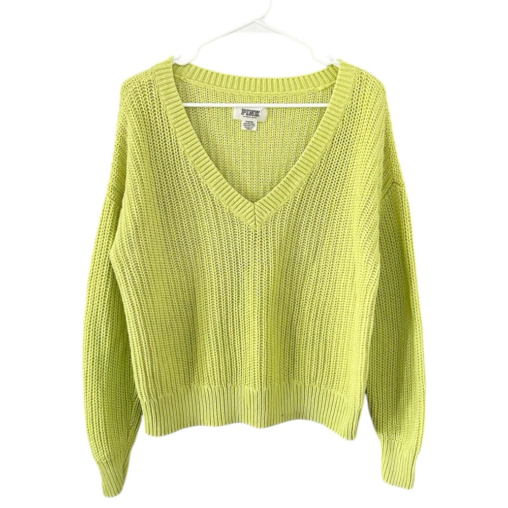 Victoria’s Secret‎ PINK Lime Green V-Neck Sweater